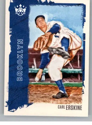 Original gloss baseball card featuring Carl Erskine Dodgers from Panini Diamond Kings 2021