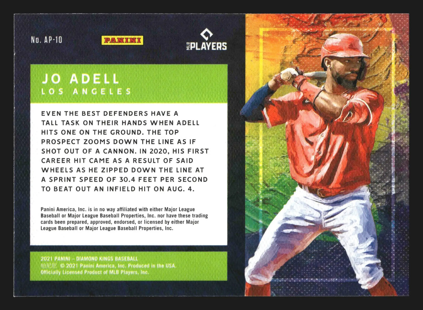 2021 Panini Diamond Kings Artist’s Palette #AP-10 Jo Adell Angels - Baseball Card Single