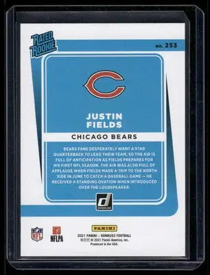 2021 Panini Donruss Football Justin Fields #253 Press Proof Yellow Football - Football Card Single