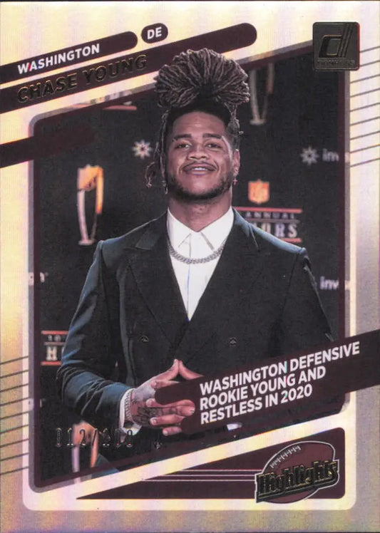 2021 Panini Donruss Highlights Holo /100 HI-21 Chase Young Washington Commanders - Football Card Single