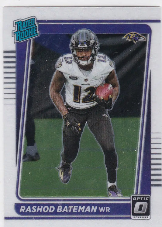 2021 Panini Donruss Optic #210 Rashod Bateman Rated Rookie Baltimore Ravens - Football Card Single