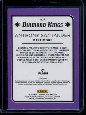 2021 Panini Donruss Optic Anthony Santander #4 Baseball - Baseball Card Single