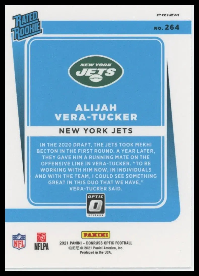 2021 Panini Donruss Optic Blue Scope Alijah Vera Tucker Rookie 264 New York Jets