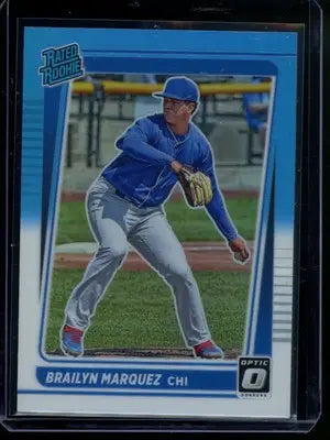 2021 Panini Donruss Optic Brailyn Marquez #32 Carolina Blue Prizm Baseball - Baseball Card Single