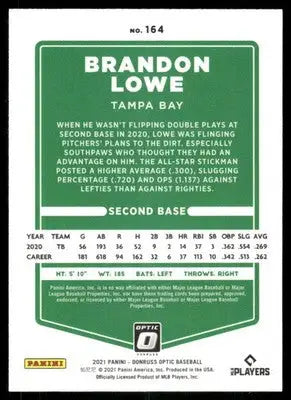 2021 Panini Donruss Optic Brandon Lowe #164 Baseball - Baseball Card Single