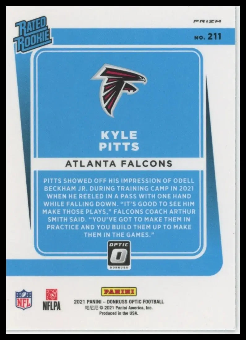 2021 Panini Donruss Optic Bronze Kyle Pitts Rookie #211 Atlanta Falcons Football
