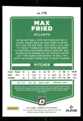 2021 Panini Donruss Optic Max Fried #178 Baseball - Baseball Card Single