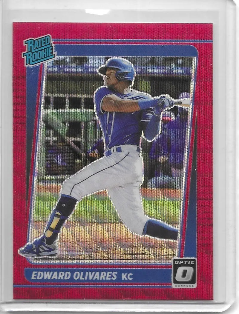 2021 Panini Donruss Optic Rated Red Wave Prizm Edward Olivares #97 Rookie (440) - Baseball Card Single