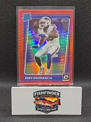 2021 Panini Donruss Optic - Rated Rookie Greg Rousseau #253 Red Hyper Prizm (RC) - Football Card Single