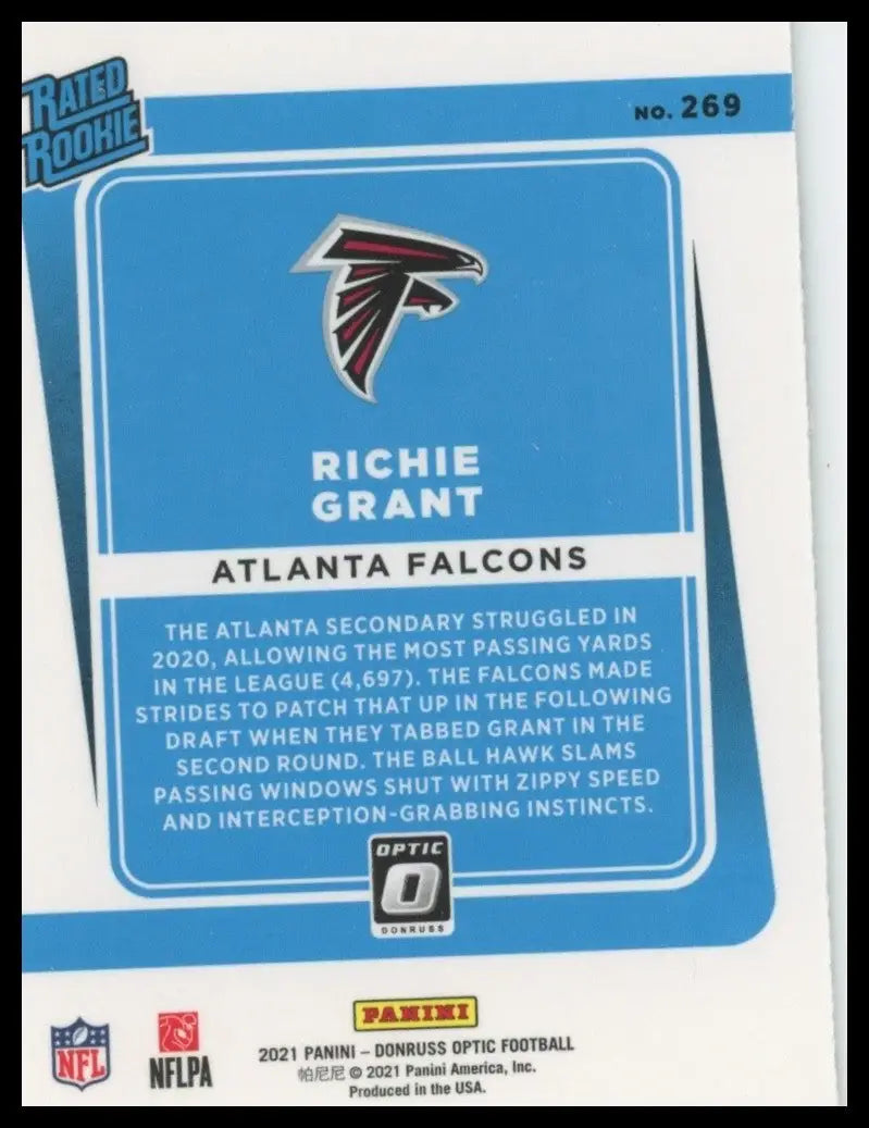 2021 Panini Donruss Optic - Rated Rookie Richie Grant #269 (RC) - Football Card Single