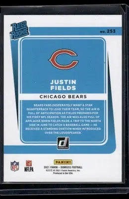 2021 Panini Donruss Rated Rookie Justin Fields #253 Football - Football Card Single
