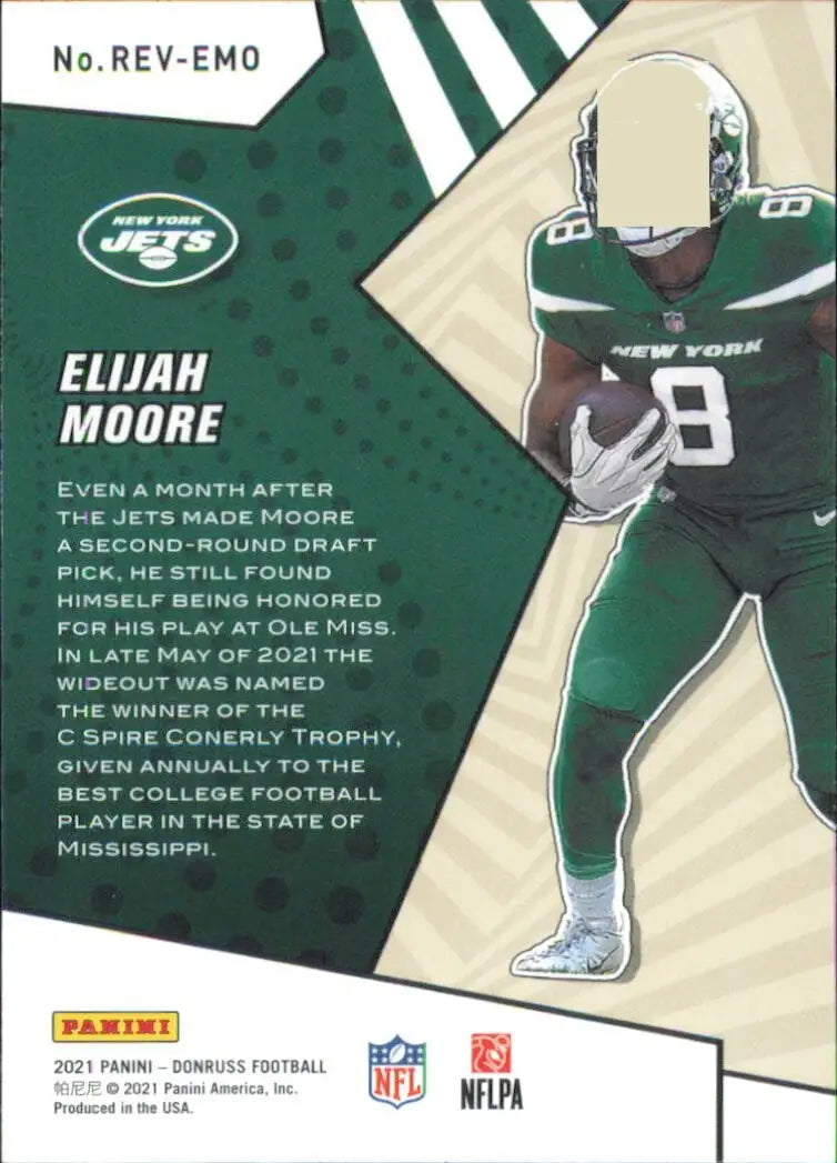 2021 Panini Donruss Rookie Revolution #REV-EMO Elijah Moore New York Jets Card - Football Card Single