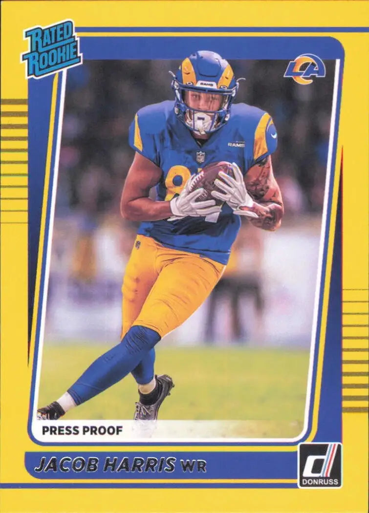 2021 Panini Donruss Yellow Press Proof Rated Rookie #290 Jacob Harris LA Rams