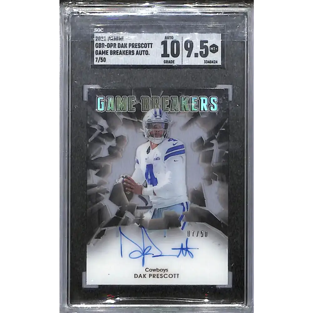 2021 Panini Game Breakers #GBR-DPR Dak Prescott SGC 9.5 MINT+ Auto 7/50 Dallas Cowboys - Football Card Single