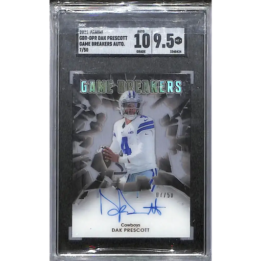 2021 Panini Game Breakers #GBR-DPR Dak Prescott SGC 9.5 MINT+ Auto 7/50 Dallas Cowboys - Football Card Single