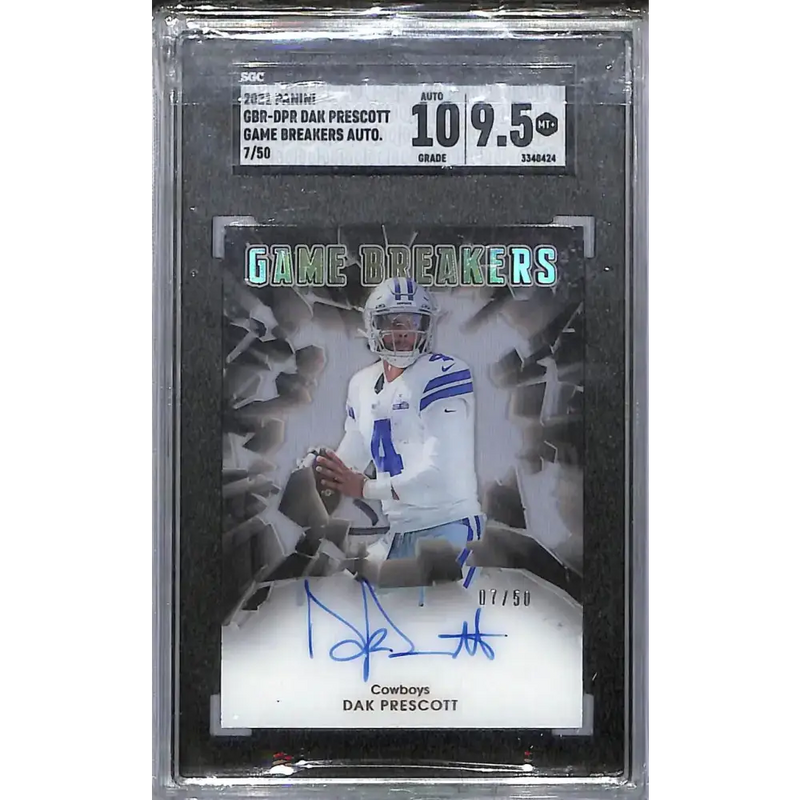 2021 Panini Game Breakers #GBR-DPR Dak Prescott SGC 9.5 MINT+ Auto 7/50 Dallas Cowboys - Football Card Single