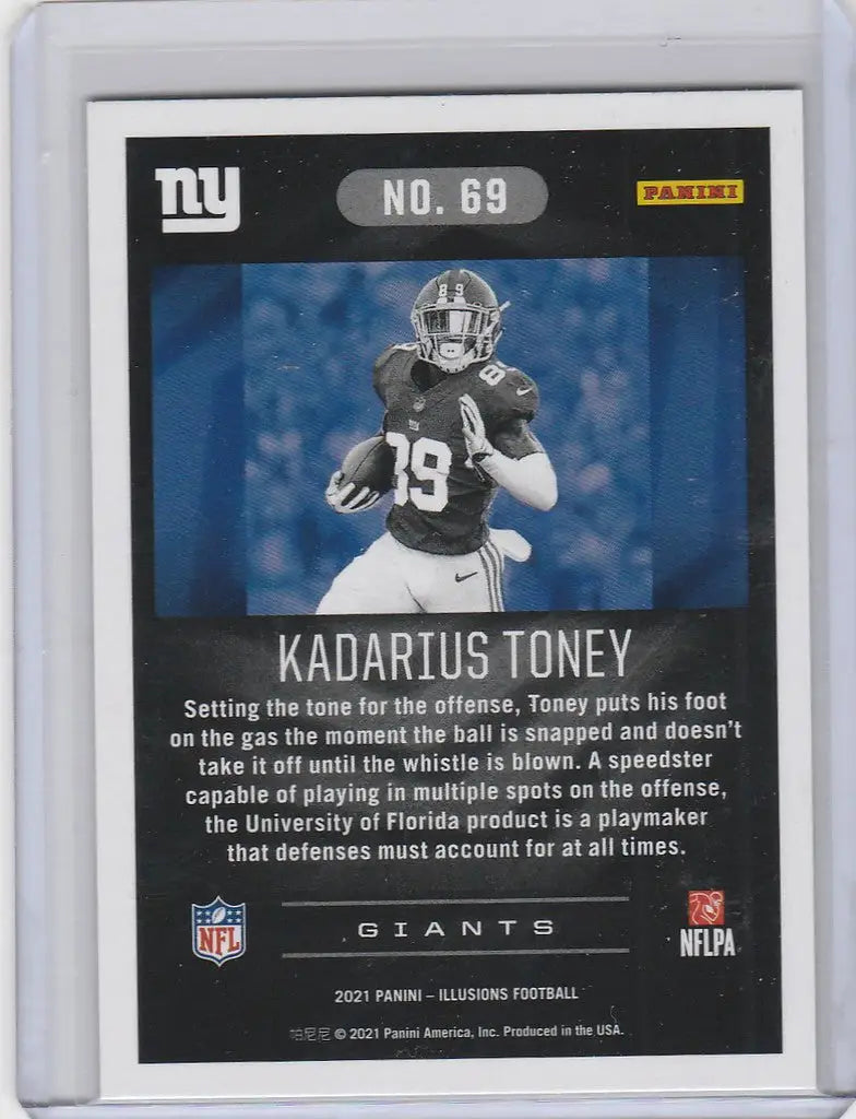 Football trading card of Kadarius Toney from Panini Illusions for New York Giants