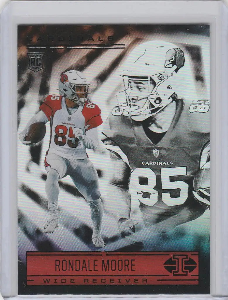 Football trading card of Rondale Moore Arizona Cardinals in red and white uniform 85