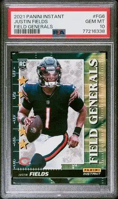2021 Panini Instant Field Generals Justin Fields #FG6 PSA 10 Gem Mint #1/2088 RC - Football Card Single
