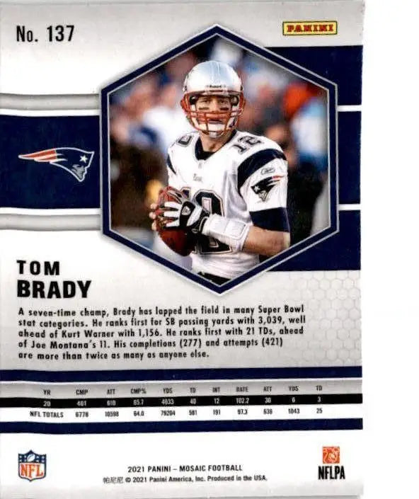 2021 Panini Mosaic #137 Tom Brady - Football Card Single