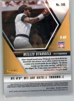 Original gloss Willie Stargell baseball card from Panini Mosaic 2021 Pirates collection