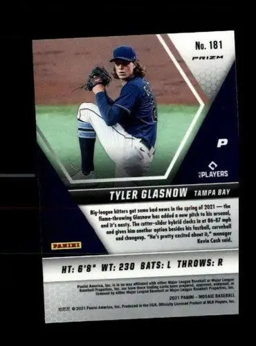 2021 Panini Mosaic Mosaic #181 Tyler Glasnow NM-MT Rays ID:45027 - Baseball Card Single