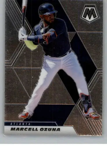 2021 Panini Mosaic Marcell Ozuna baseball card featuring original gloss and Simply Sandoval design