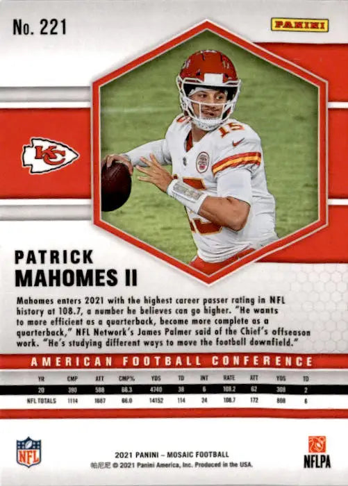 2021 Panini Mosaic #221 Patrick Mahomes II - Football Card Single