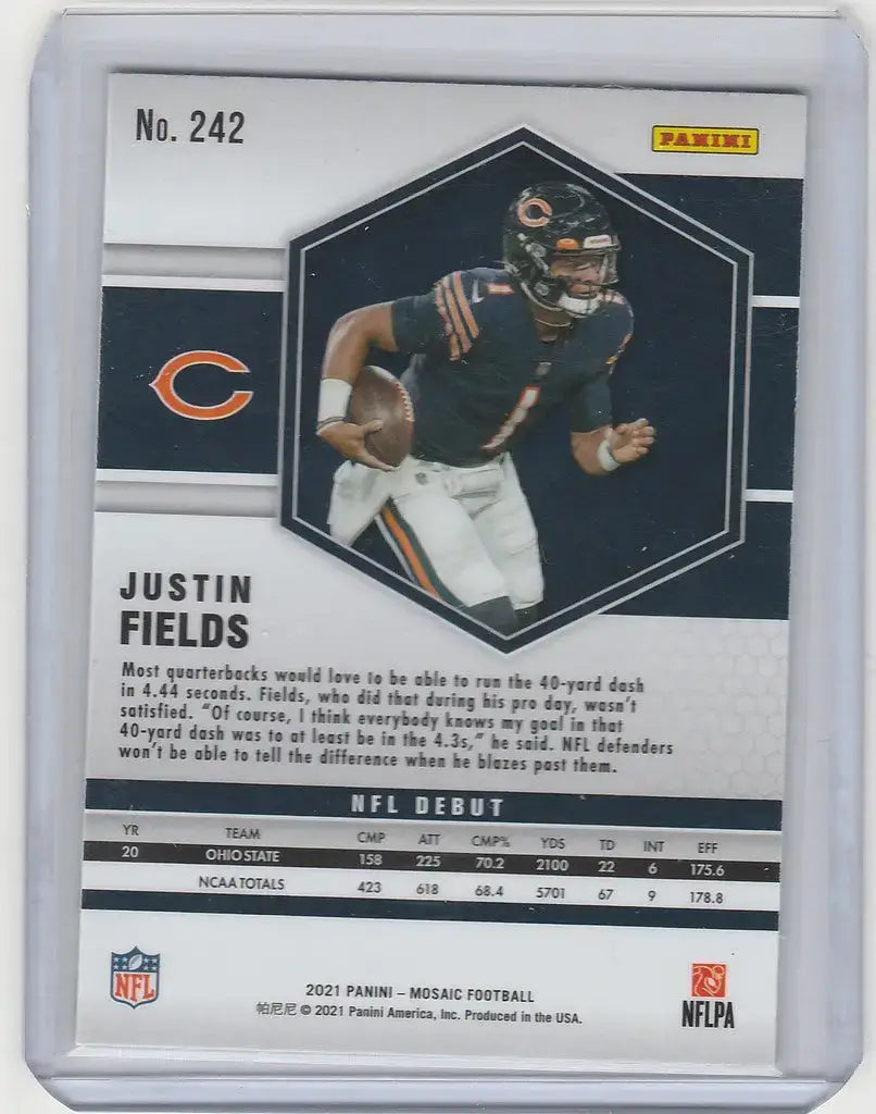 2021 Panini Mosaic #242 Justin Fields Chicago Bears