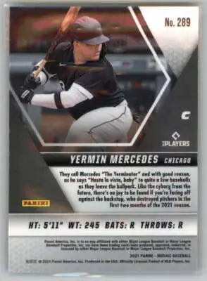 2021 Panini Mosaic Yermin Mercedes baseball card with original gloss rookie White Sox