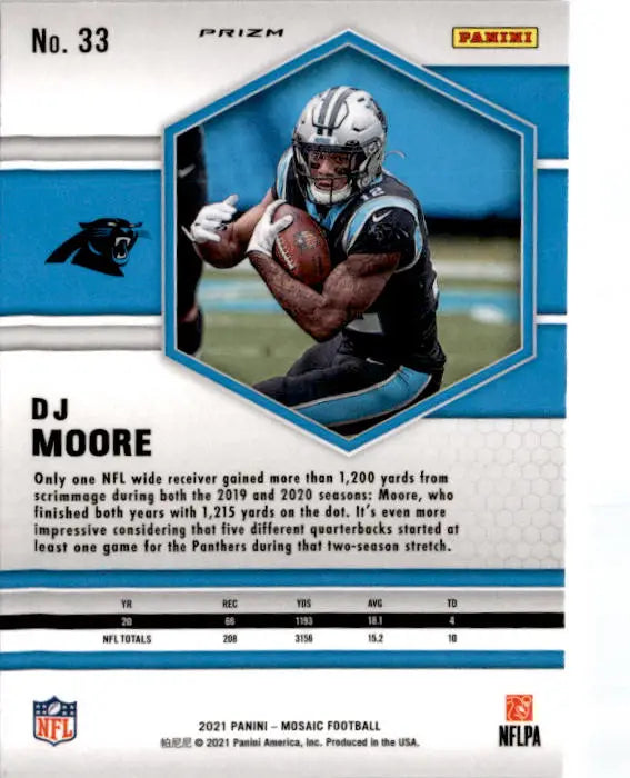 2021 Panini Mosaic #33 DJ Moore Prizm - Football Card Single