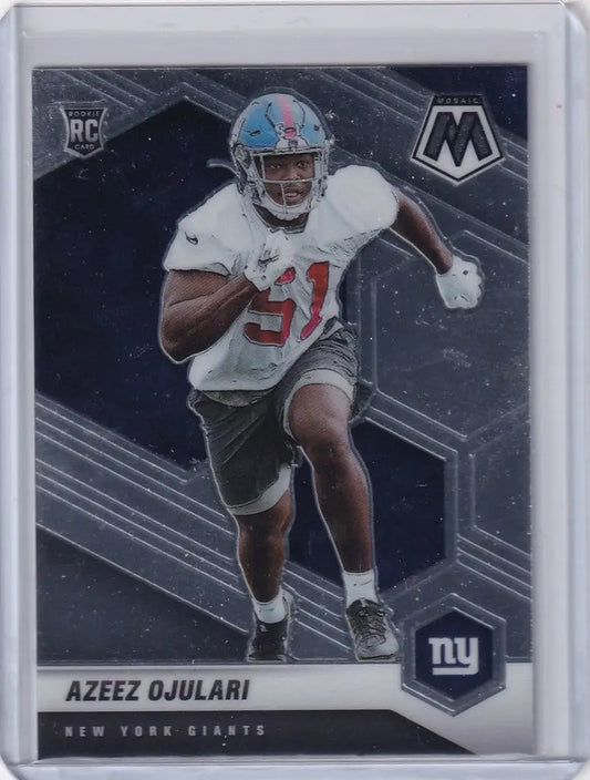 Football trading card of Azeez Ojulari in New York Giants uniform by Panini Mosaic