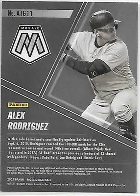 2021 Panini Mosaic All-Time Greats #11 Alex Rodriguez NM-MT Yankees - Baseball Card Single