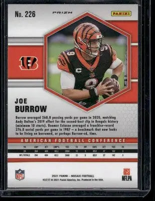 2021 Panini Mosaic Football Joe Burrow #226 Green Football - Football Card Single