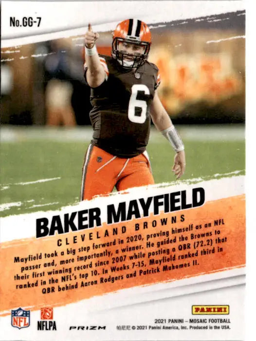 2021 Panini Mosaic #GG-7 Baker Mayfield Got Game? Mosaic - Football Card Single