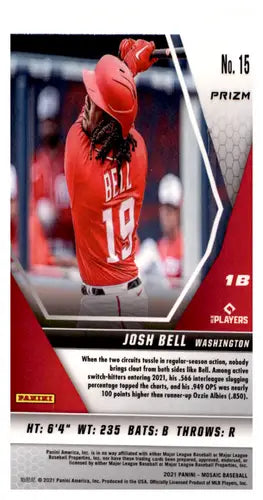 2021 Panini Mosaic Mosaic Green #15 Josh Bell NM-MT Nationals ID:45023 - Baseball Card Single