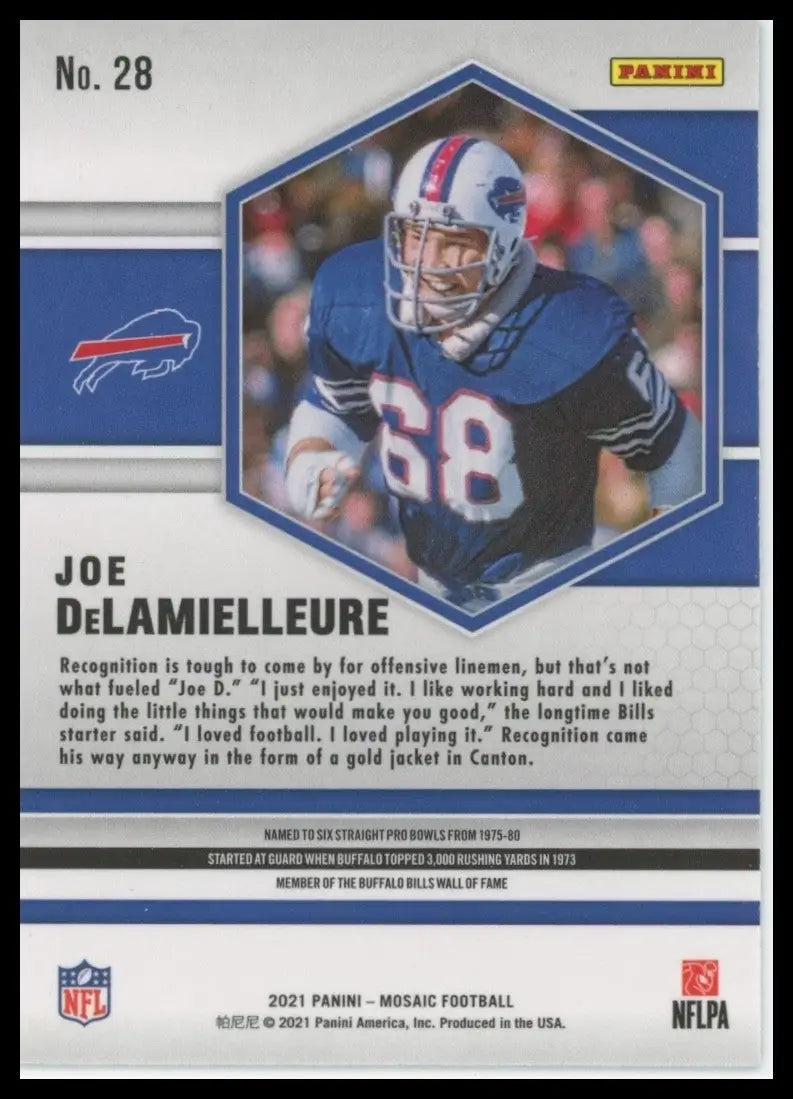 2021 Panini Mosaic - Joe DeLamielleure #28 - Football Card Single