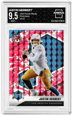 2021 Panini Mosaic Justin Herbert #111 Football Arena Club 9.5 - Football Card Single