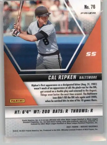 2021 Panini Mosaic Mosaic Pink Camo #76 Cal Ripken NM-MT Orioles ID:45024 - Baseball Card Single