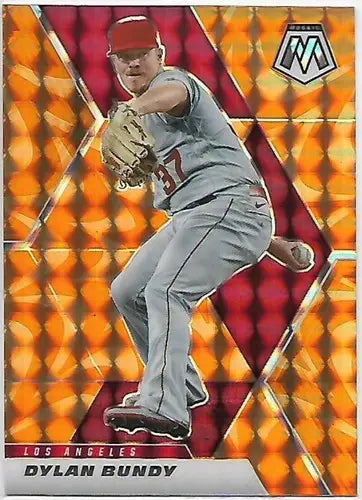 2021 Panini Mosaic Reactive Orange Dylan Bundy Baseball Card with Original Gloss