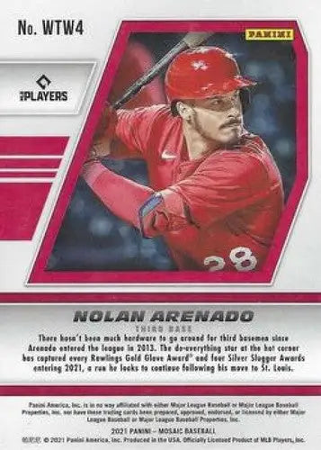 Panini Mosaic Nolan Arenado baseball card with original gloss from 2021 Will to Win series