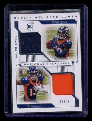 2021 Panini National Treasures Jerry Jeudy KJ Hamler #RG-DB RC 30/99 Dual Patch