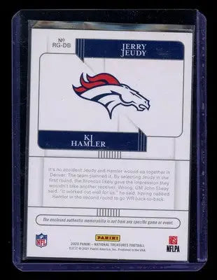 2021 Panini National Treasures Jerry Jeudy KJ Hamler #RG-DB RC 30/99 Dual Patch