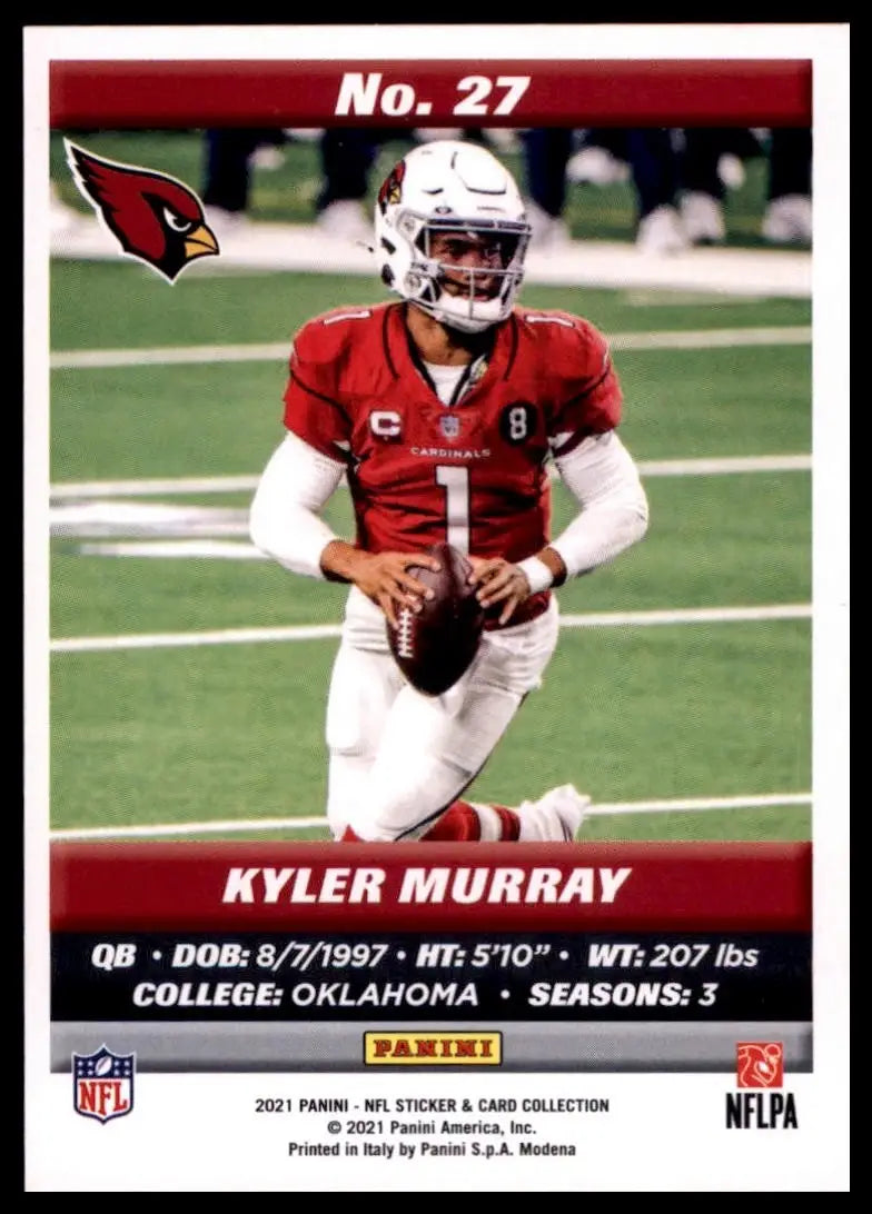 2021 Panini NFL Sticker & Card Collection - Kyler Murray #27 - Football Card Single