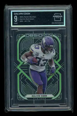 2021 Panini Obsidian Electric Etch Green Dalvin Cook #66 02/50 Arena Club 9 - Football Card Single