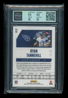 2021 Panini Phoenix Green Ryan Tannehill #98 25/25 Football Arena Club 10 - Football Card Single