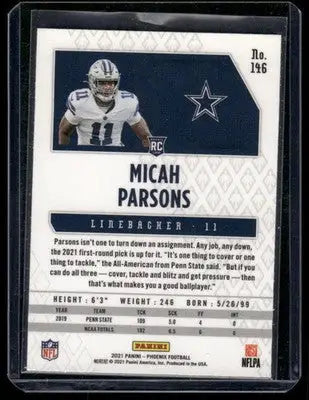 2021 Panini Phoenix Micah Parsons #146 RC Football - Football Card Single