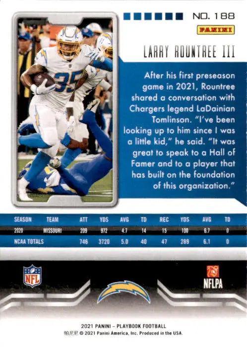 2021 Panini Playbook #188 Larry Rountree III - Football Card Single