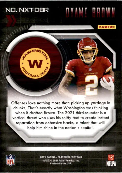 2021 Panini Playbook #NXT-DBR Dyami Brown Next Up - Football Card Single