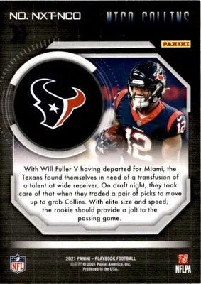 2021 Panini Playbook #NXT-NCO Nico Collins Next Up - Football Card Single